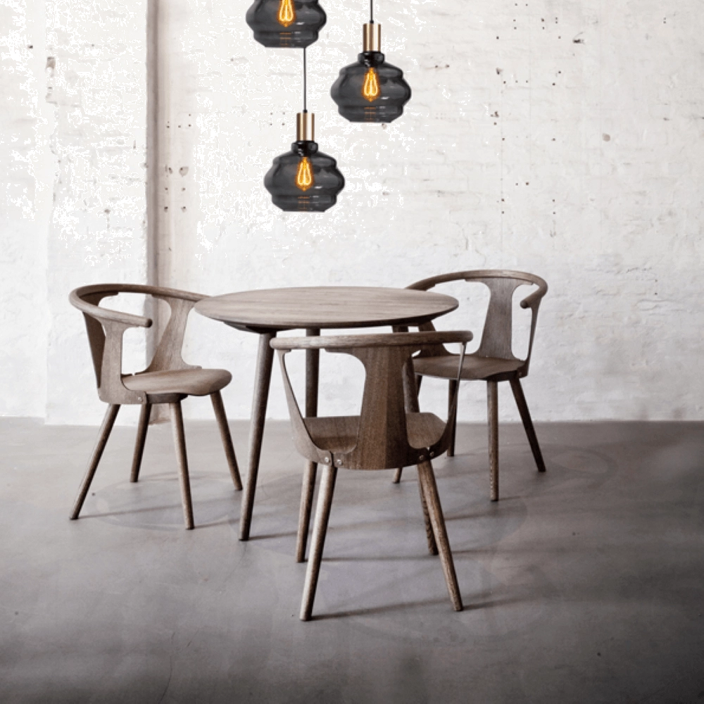 3-lichts vide hanglamp - goud - Porto met Ball smoke glazen - Ø 24cm Masterlight 8718121270739