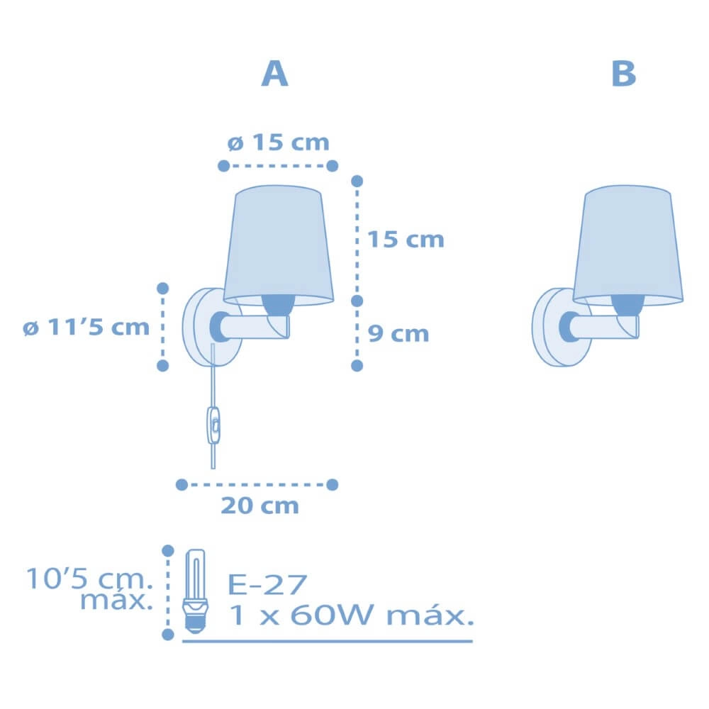 Kinderkamer wandlamp Star Light soft blauw Dalber 8420406001487