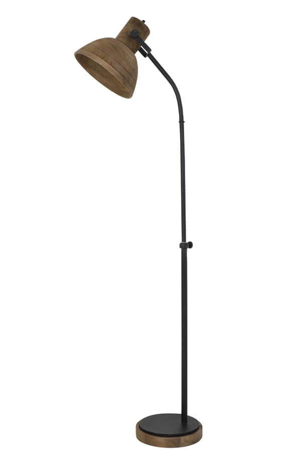 Landelijke leeslamp Imbert hout met zwart Light & Living 8717807293260