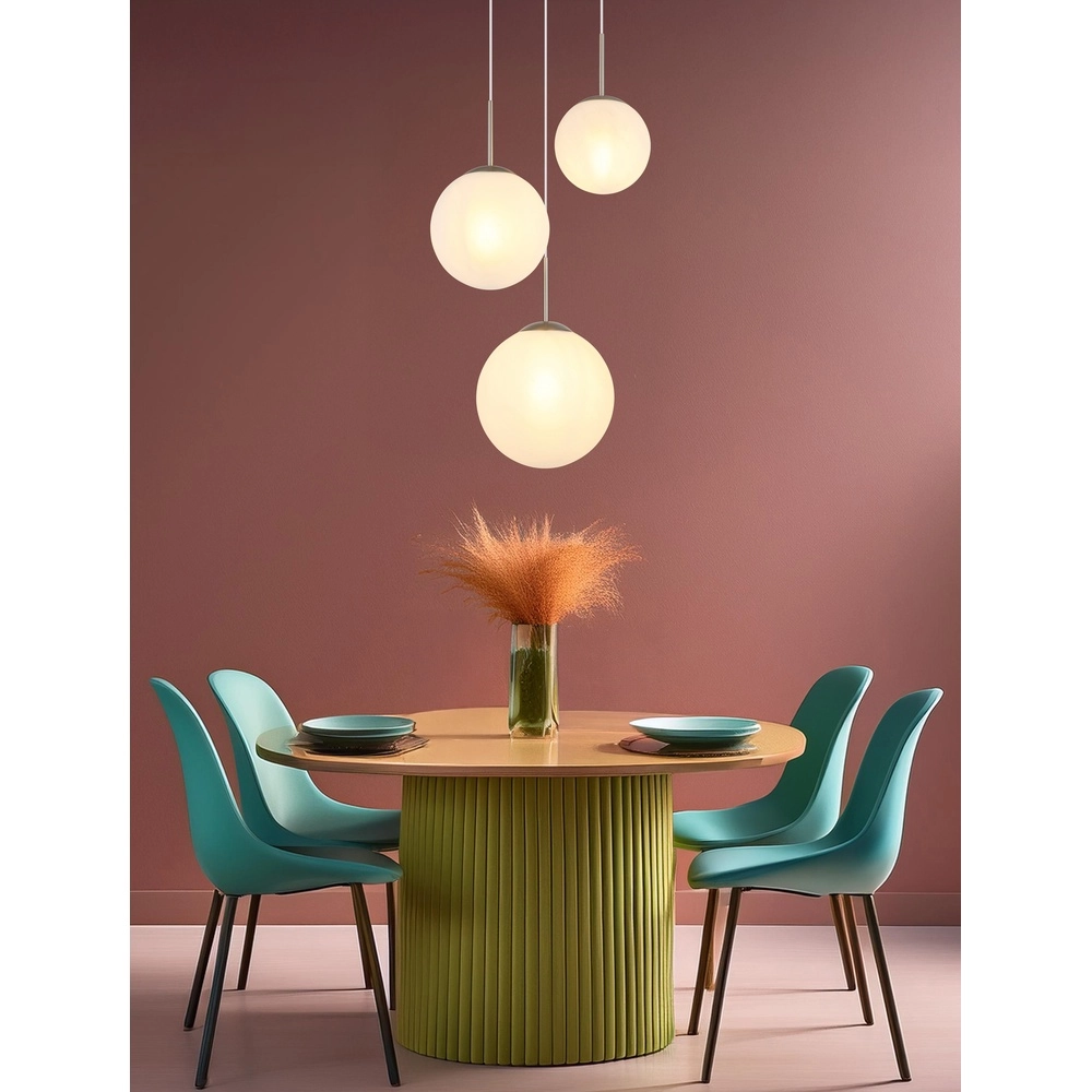 Design hanglamp Kop nikkel 3-lichts rond Globo 9007371513994