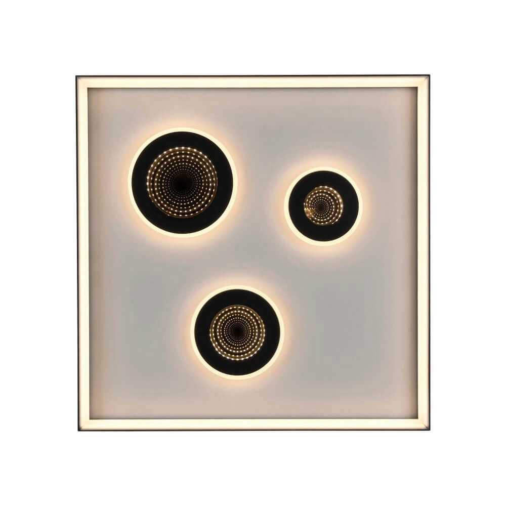 Vierkante plafondlamp Dune zwart Paul Neuhaus 4012248384916