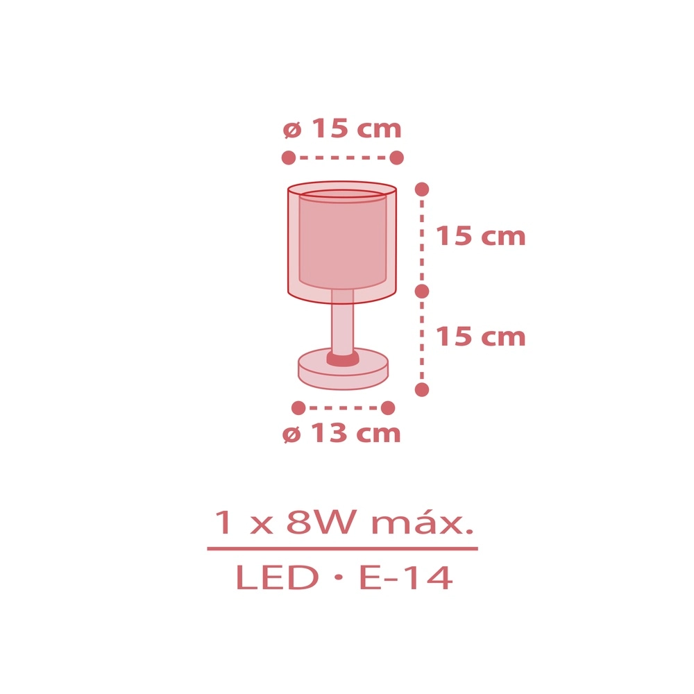 Tafellampje Rainbow roze voor kinderkamer Dalber 8420406411910