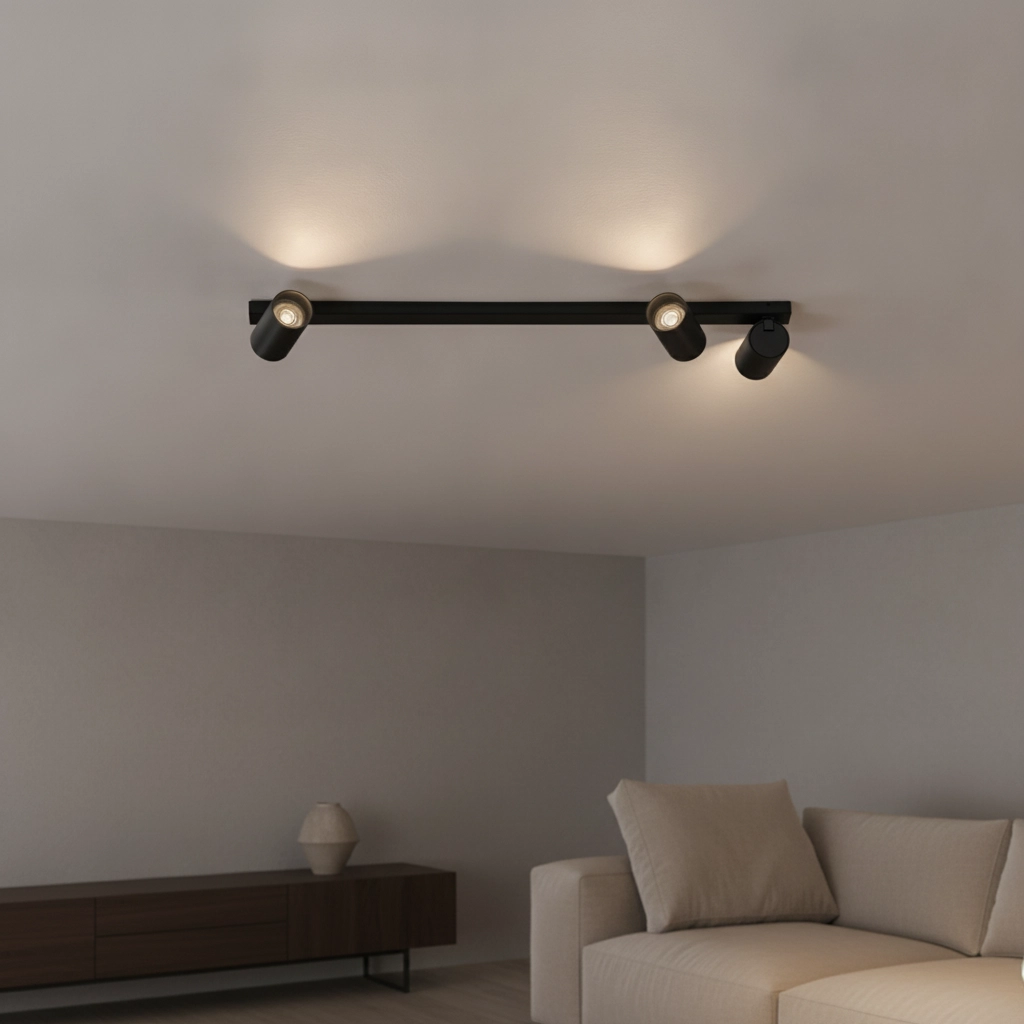 3-lichts plafondlamp Oso zwart