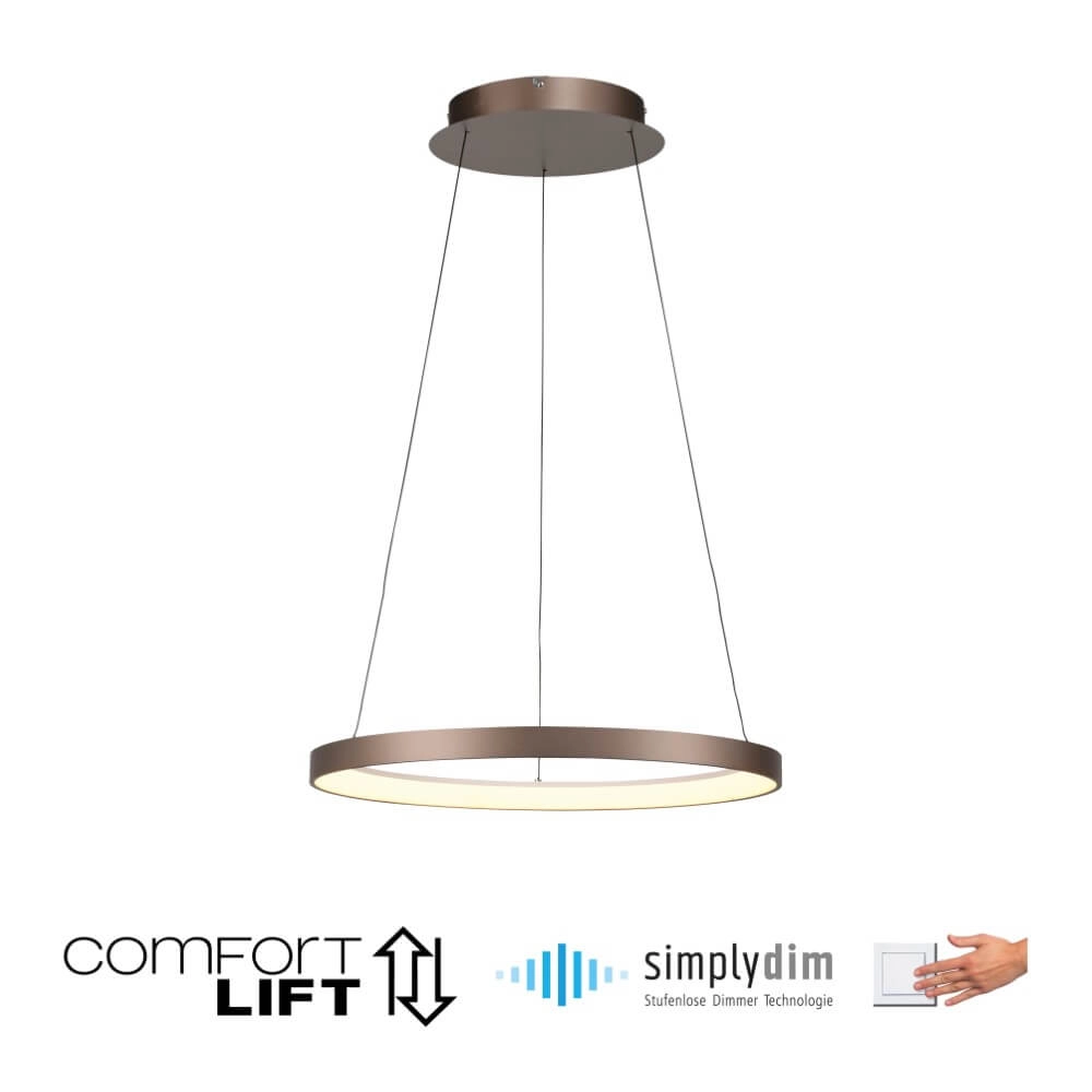 Ronde hanglamp Hoop bruin Paul Neuhaus 4012248384701