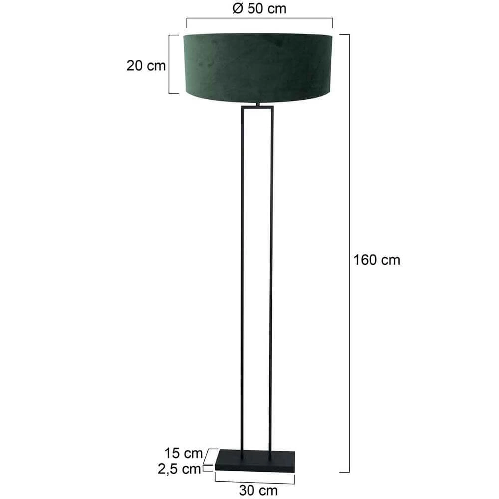 Vloerlamp 160cm Stang zwart met groene kap Steinhauer 8712746173901