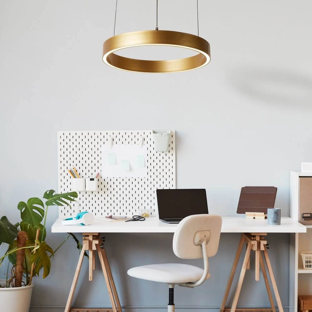 Goude hanglamp Layla rond Ø 44cm Searchlight 5053423255729