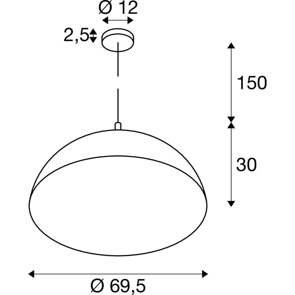 Hanglamp Forchini 70 zwart met goud Ø 70cm SLV 4024163298612