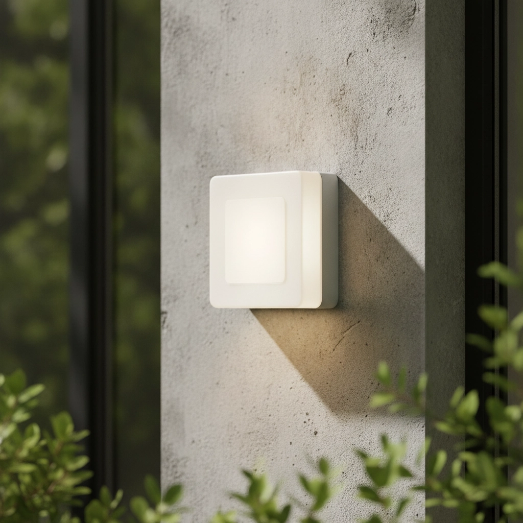 Vierkante wandlamp Tune wit