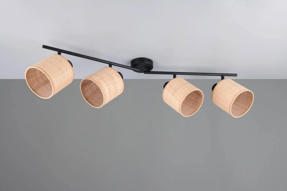 4-lichts plafondlamp Aimee met crème kappen Trio 4017807637359