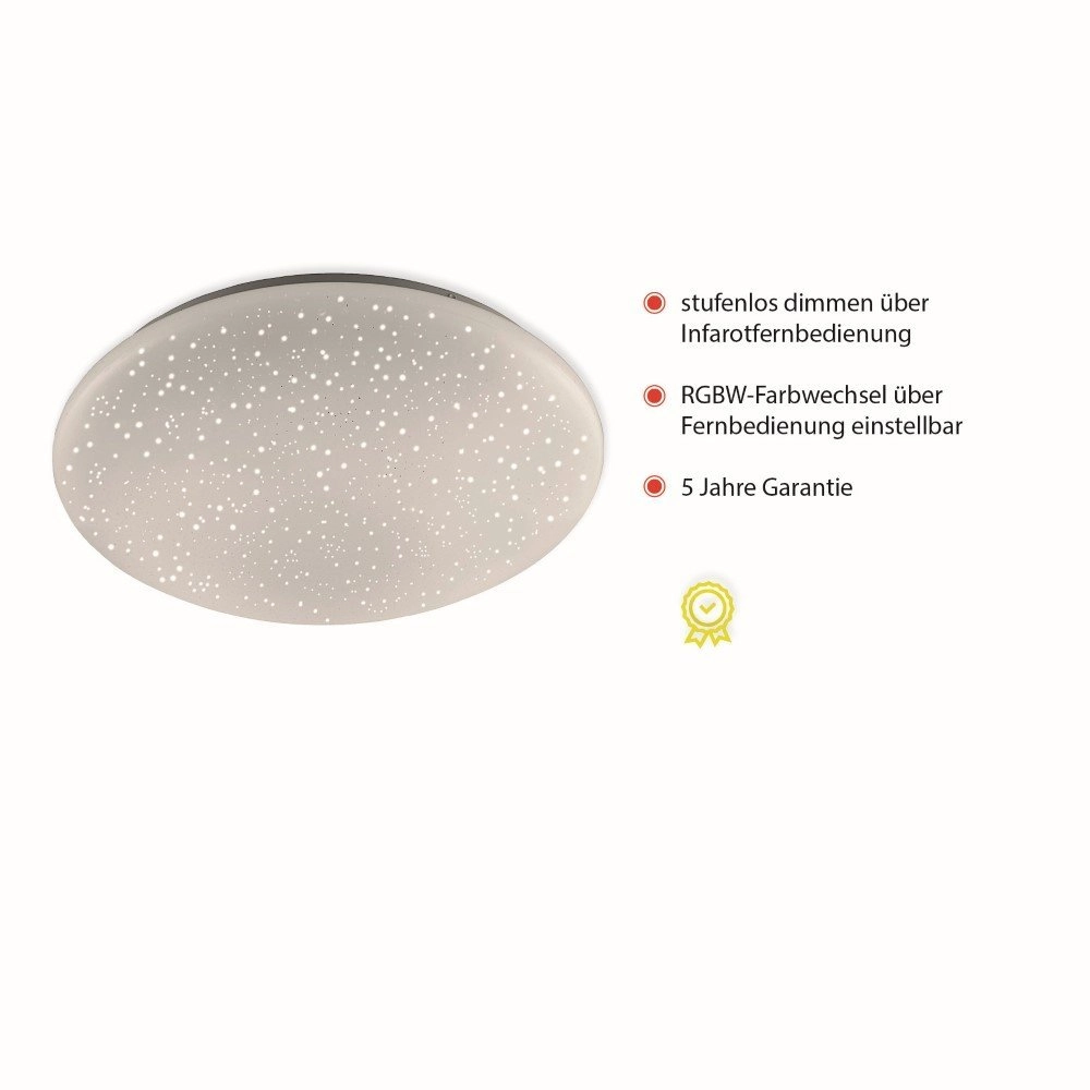 Instelbare plafonnière Skyler RGB 38cm met sterren effect Just Light 4043689928896