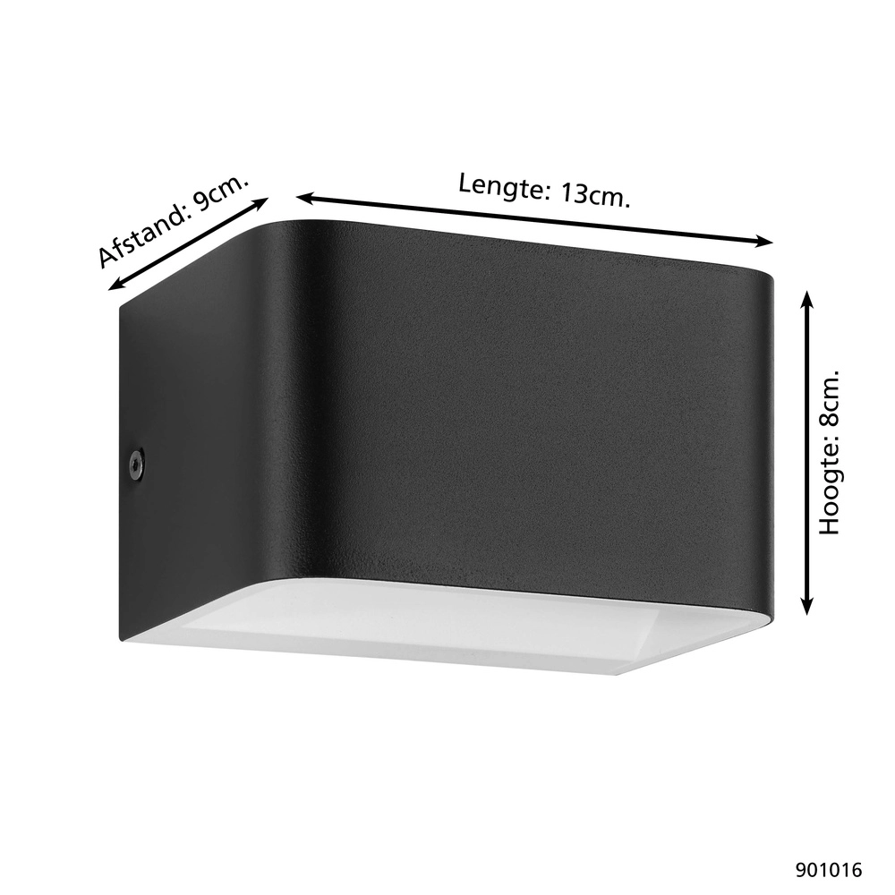 Led wandlamp Sania 4 13cm - zwart Eglo 9008606289851