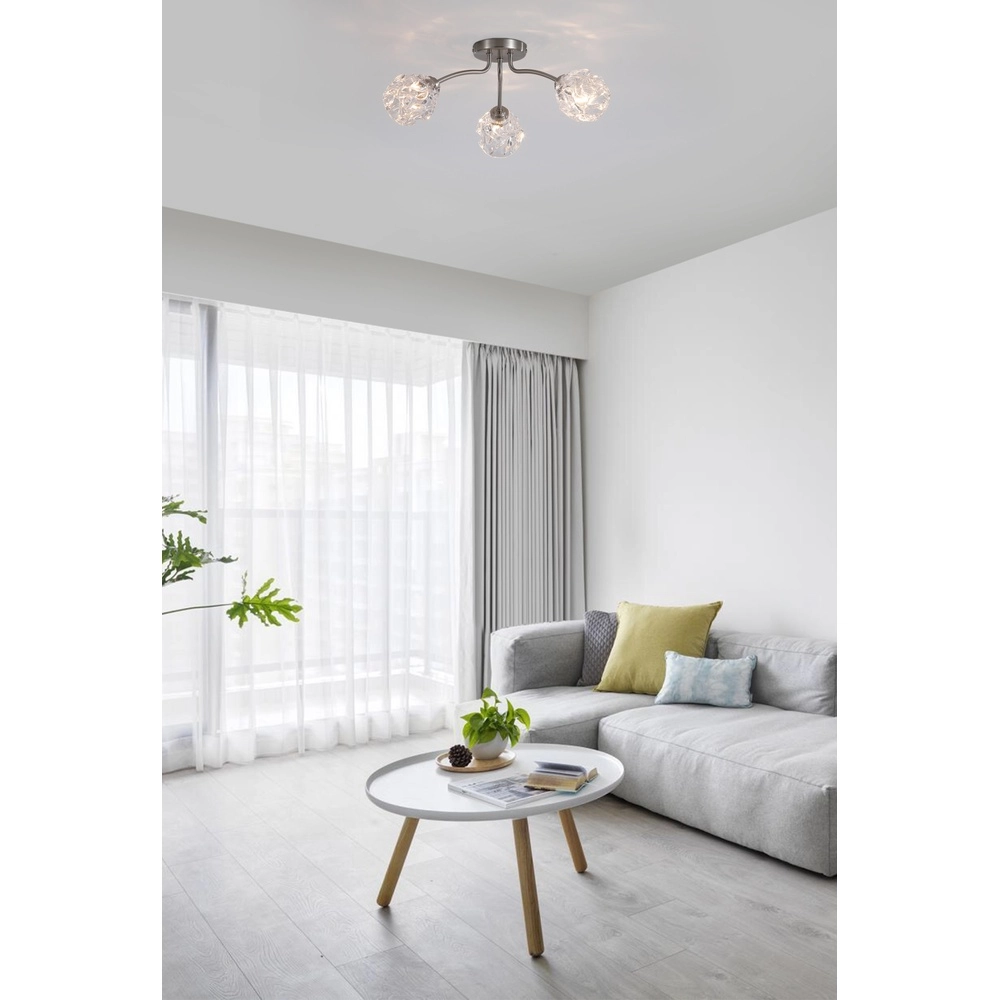 Plafondlamp Astral nikkel 3-lichts Searchlight 5053423304052