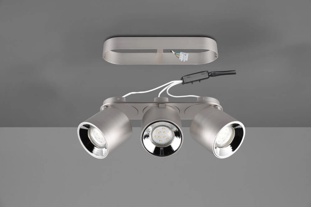 Plafondlamp Guayana 3-lichts nikkel Trio 4017807574005
