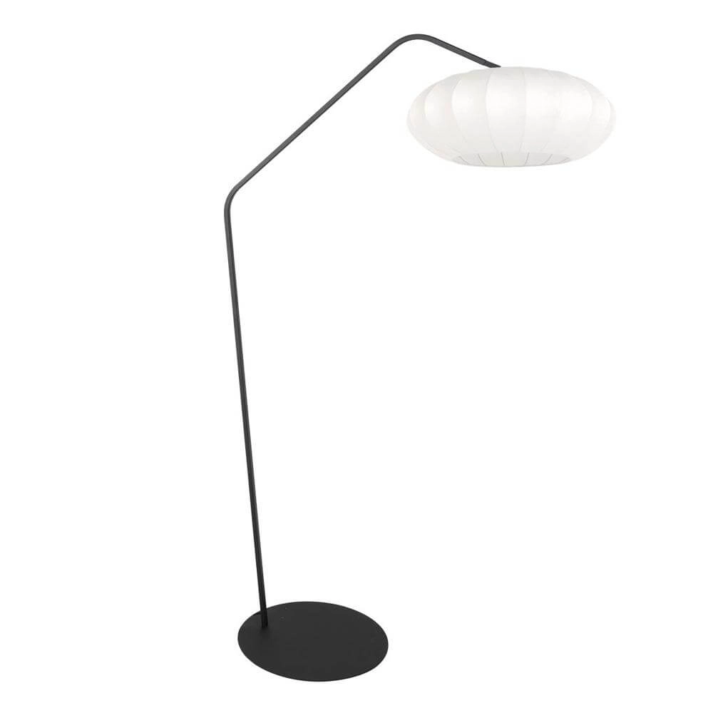 Vloerlamp Zig-Zag zwart met witte kap Ø 60cm