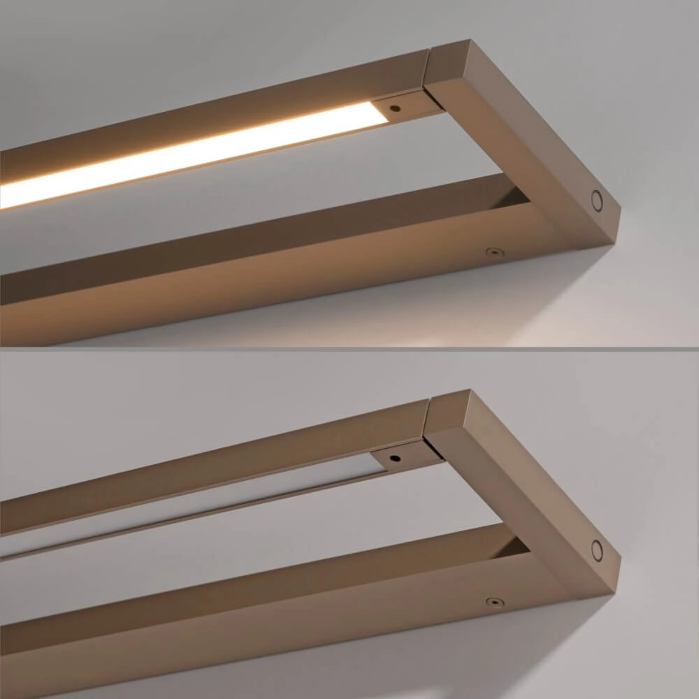 Strakke wandlamp Pure Puro brons 50cm Paul Neuhaus 4012248384213