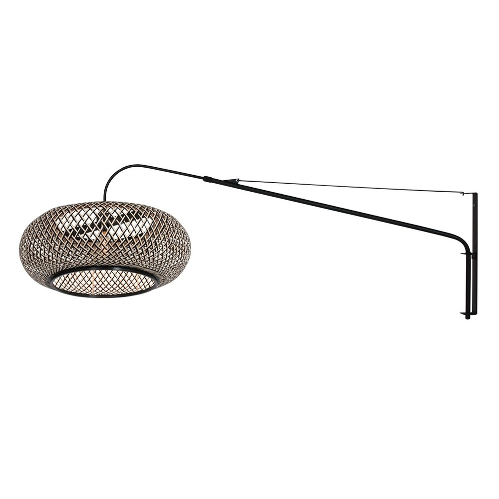 Muurlamp Elegant Classy met rotan en zwarte kap Steinhauer 8712746182446