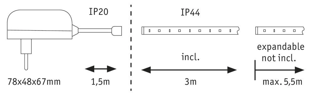 2700K MaxLED 250 3m set - IP44 Paulmann 4000870798690