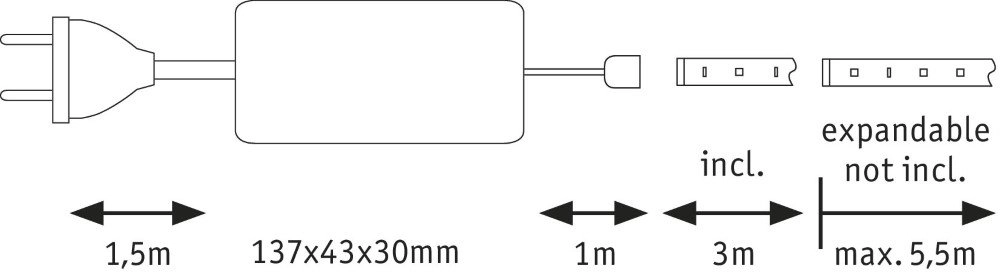 2700K MaxLED 500 3m set metaal Paulmann 4000870705797