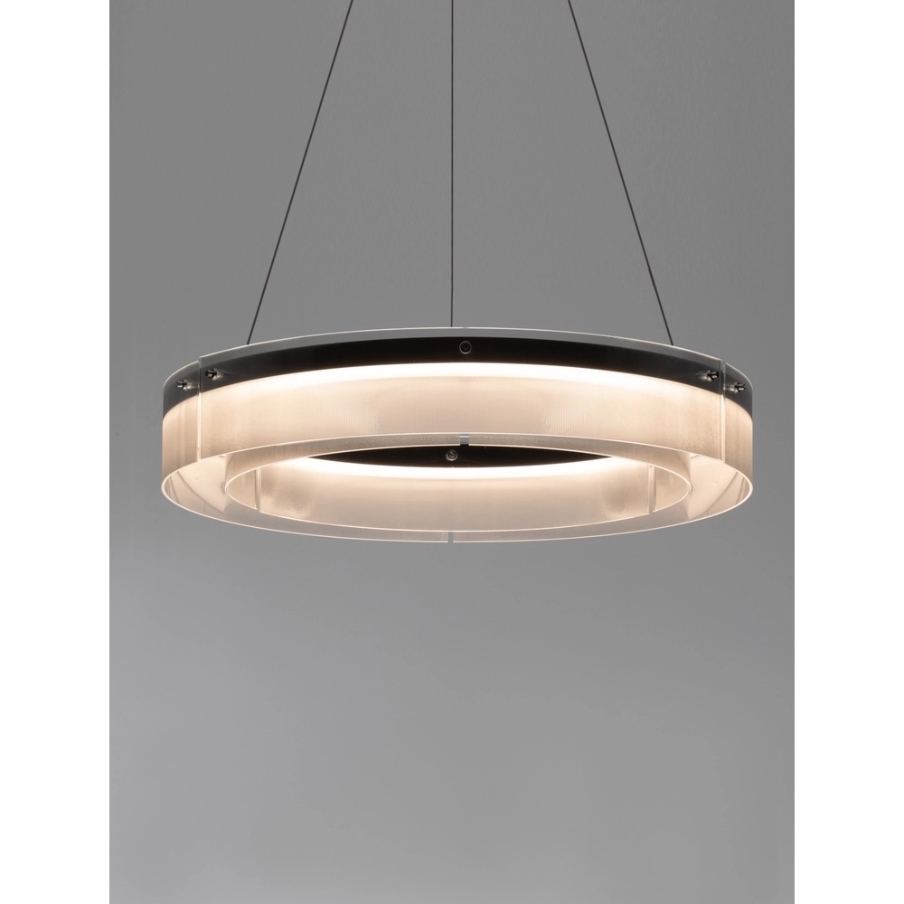 Design hanglamp Pauline zwart met glas Ø 70cm Lyora 5212017445384