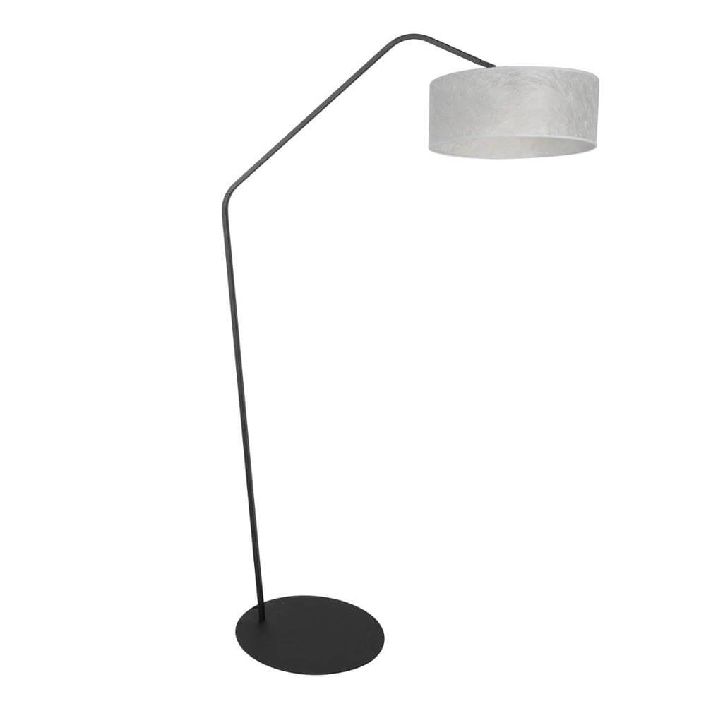 Vloerlamp Zig-Zag zwart met wit transparante kap Ø 40cm