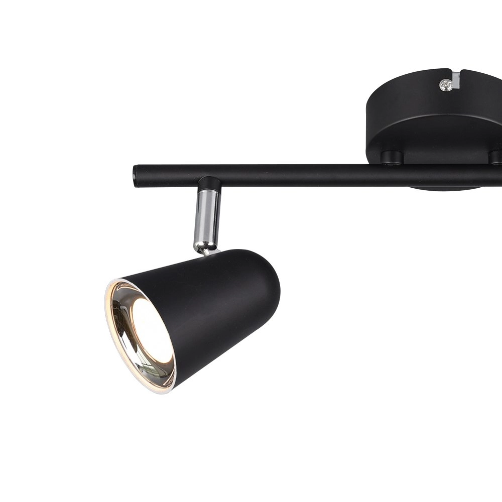 Zwarte plafondspot Toulouse 2-lichts Trio 4017807425154