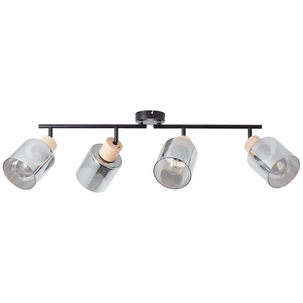 Plafondlamp Weald 4-lichts zwart Brilliant 4004353413094