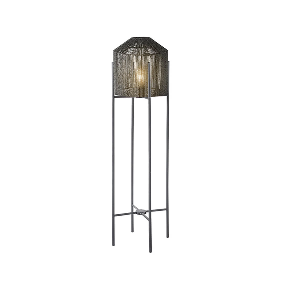 Vloerlamp Ibiza met zwart jute