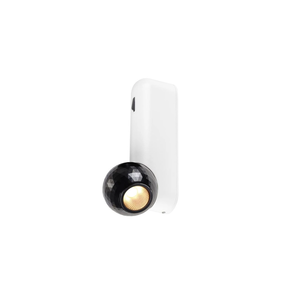 Wandlamp Dysko wit met zwart enkel Wandlamp Dysko wit met zwart enkel