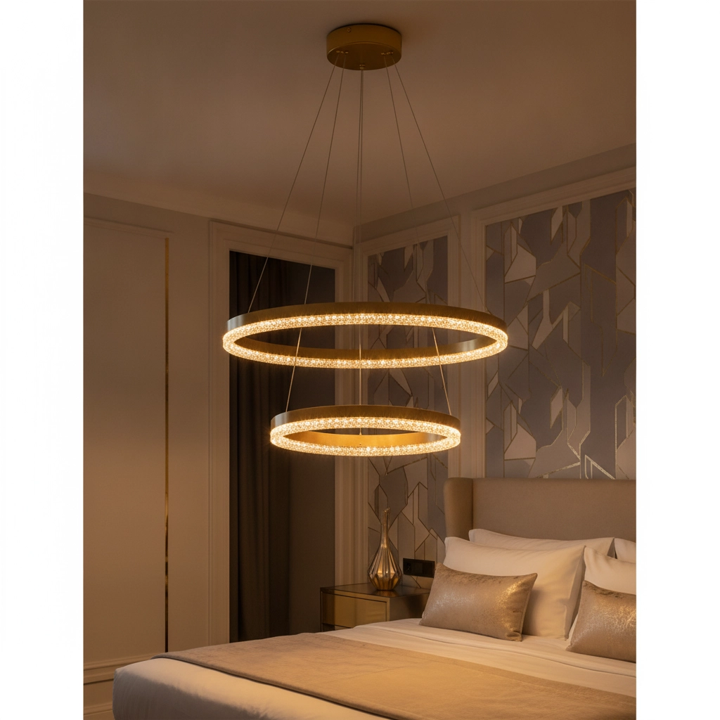 Hanglamp Adria goud Ø 60cm double