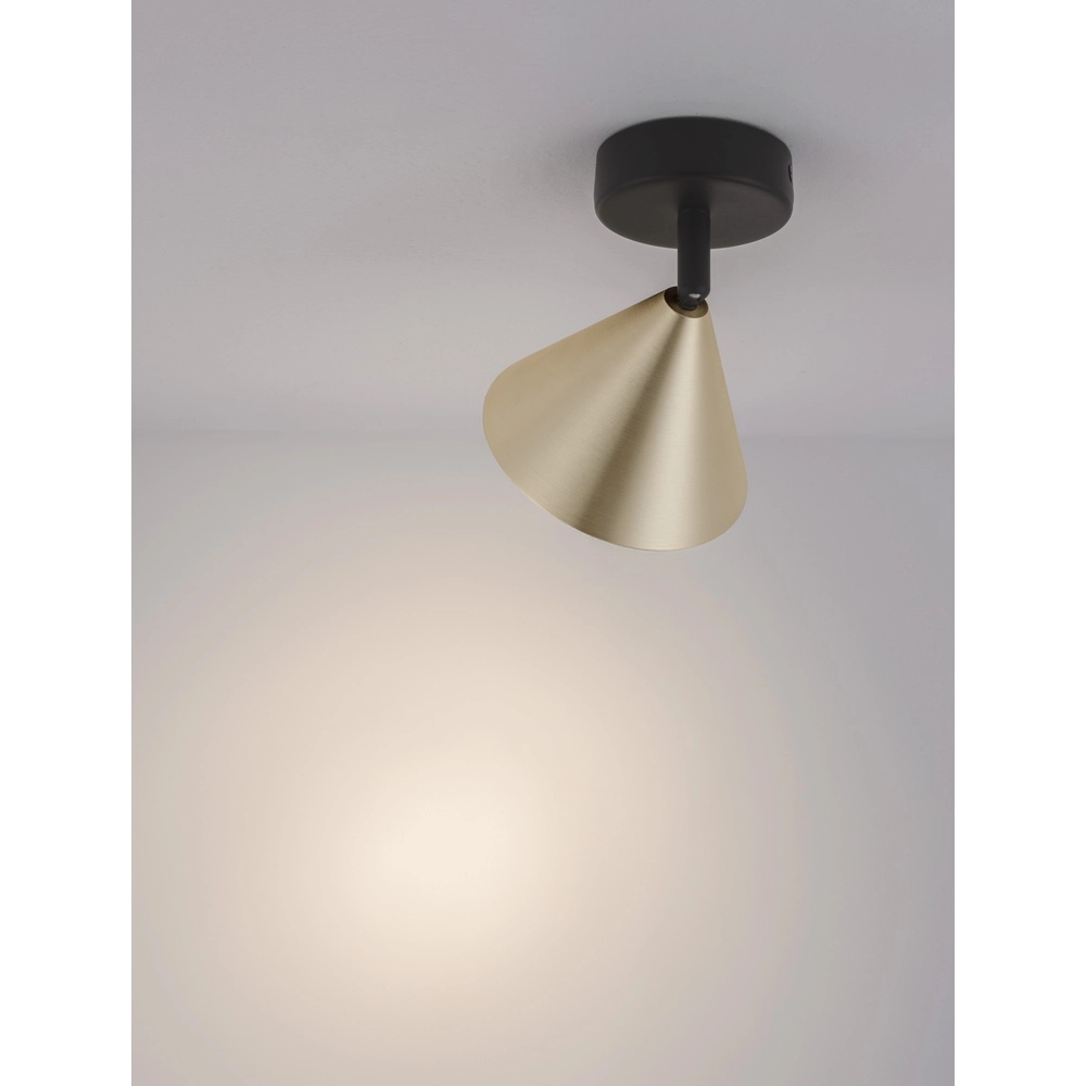 Plafondlamp Conico zwart met goud
