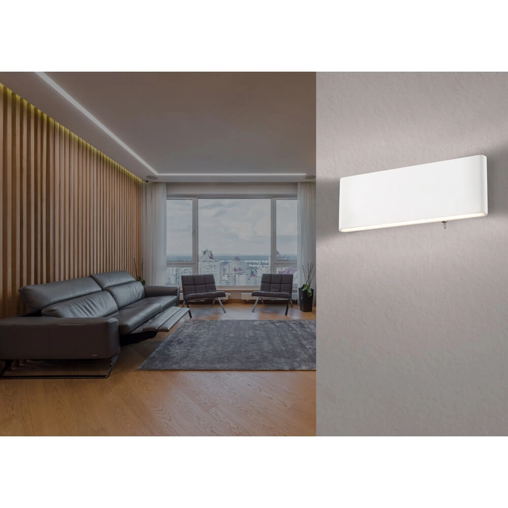 Design wandlamp Siegfried S wit met schakelaar Globo 9007371356454