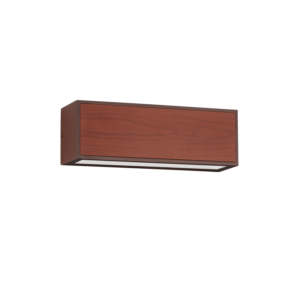 Solar wandlamp Brown roestbruin met hout Lyora 5212017449450