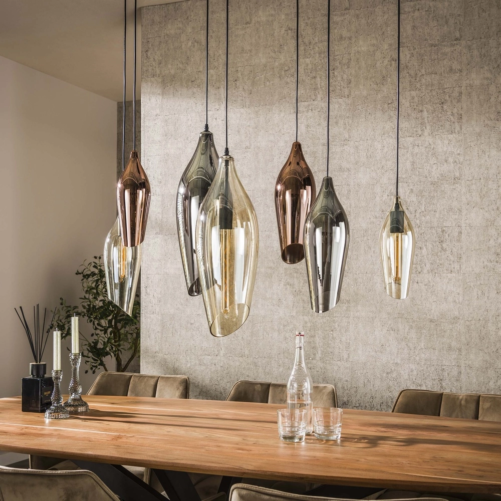 Glazen hanglamp Cocoon 7x gekleurd glas Lyora 8716803511903