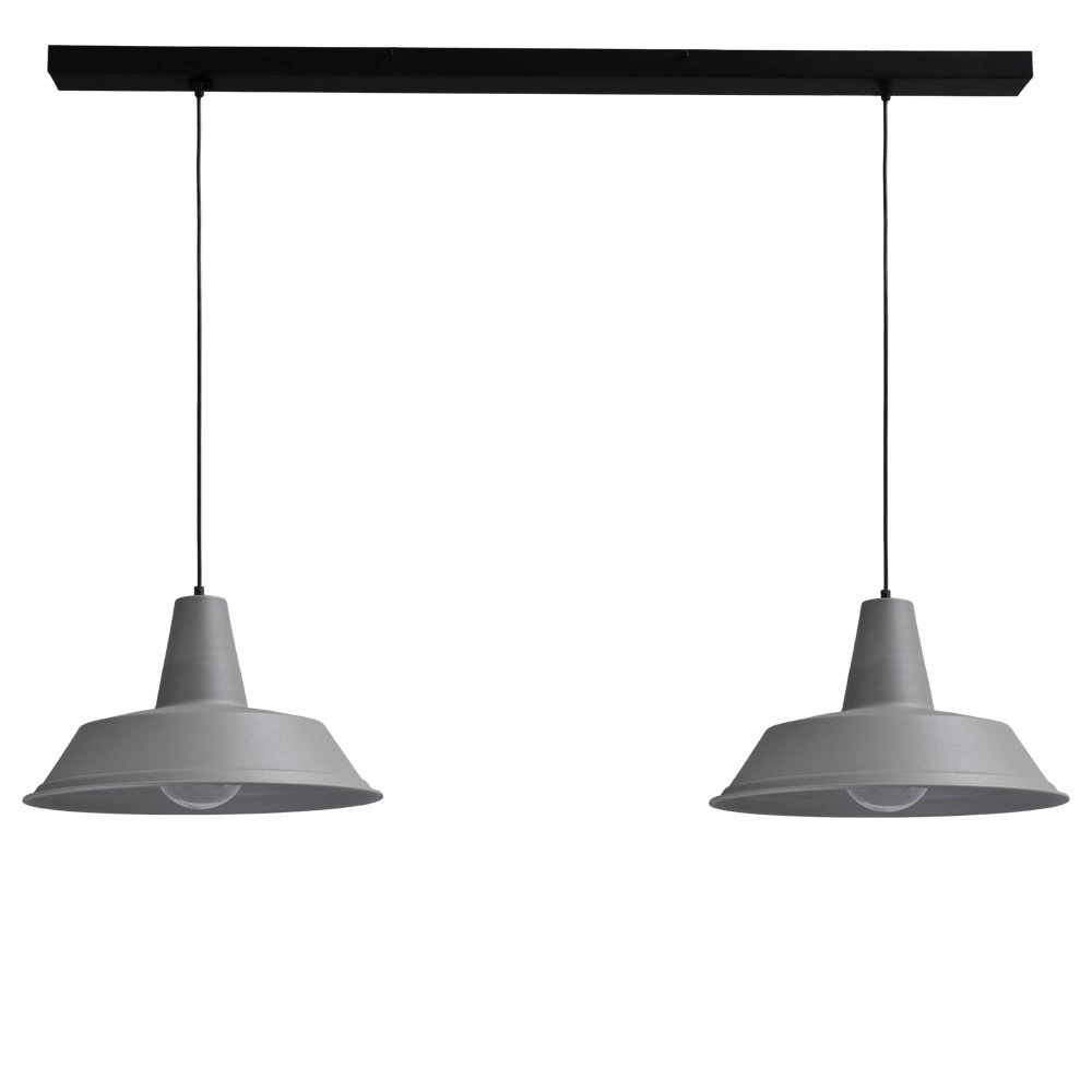 Betongrijze eettafellamp Industria 2x45