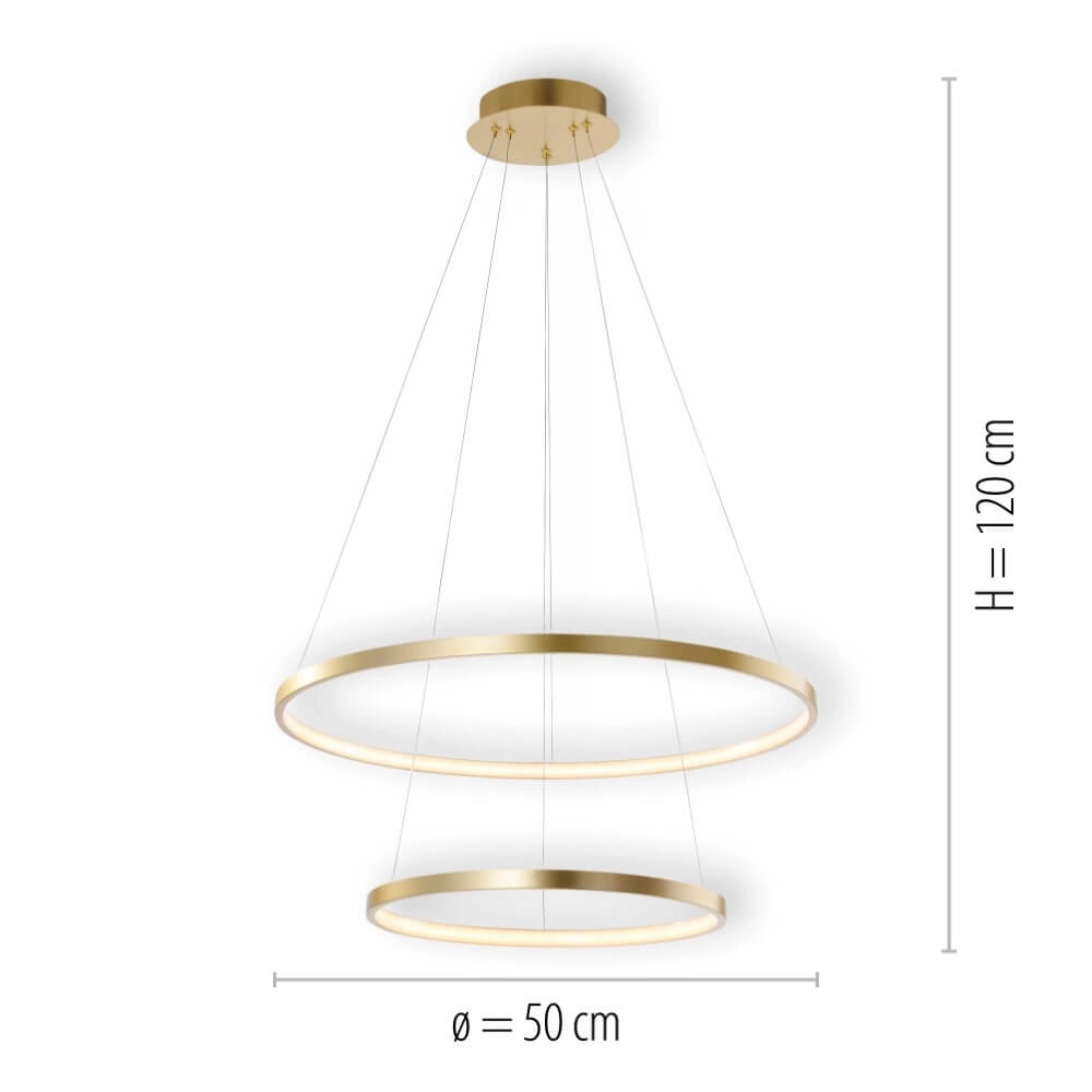 Ronde hanglamp Circle duo goud Ø 50cm Just Light 4043689960438