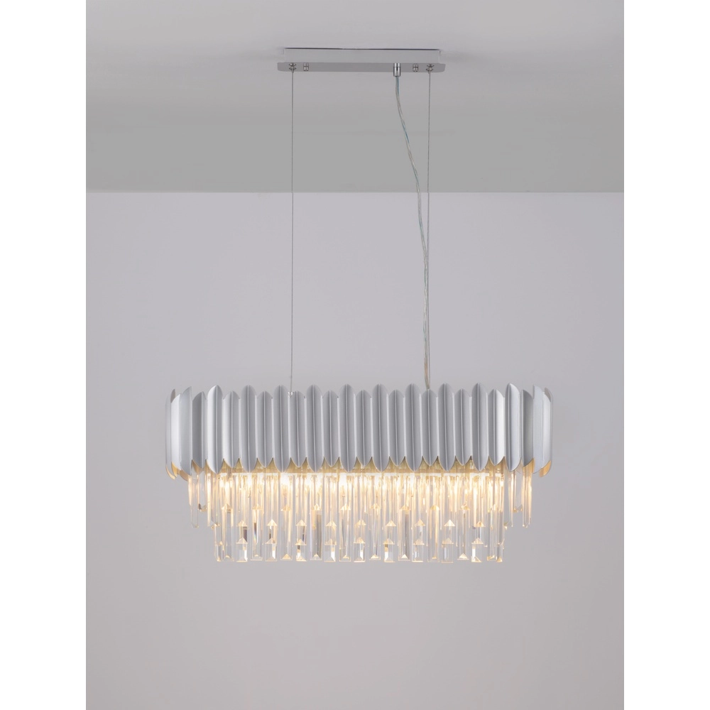 Hanglamp Magnolia langwerpig chroom en kristal Lyora 5212017434975