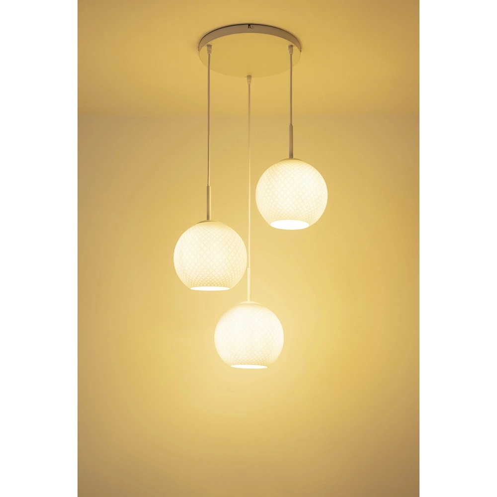 Witte hanglamp Andre 3-lichts design Globo 9007371586462