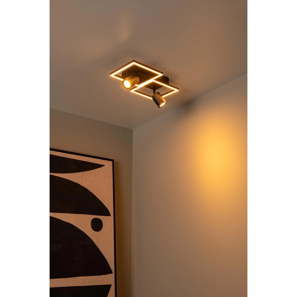Design plafondlamp Arianne led met 2x GU10 zwart Lucide 5411212530882