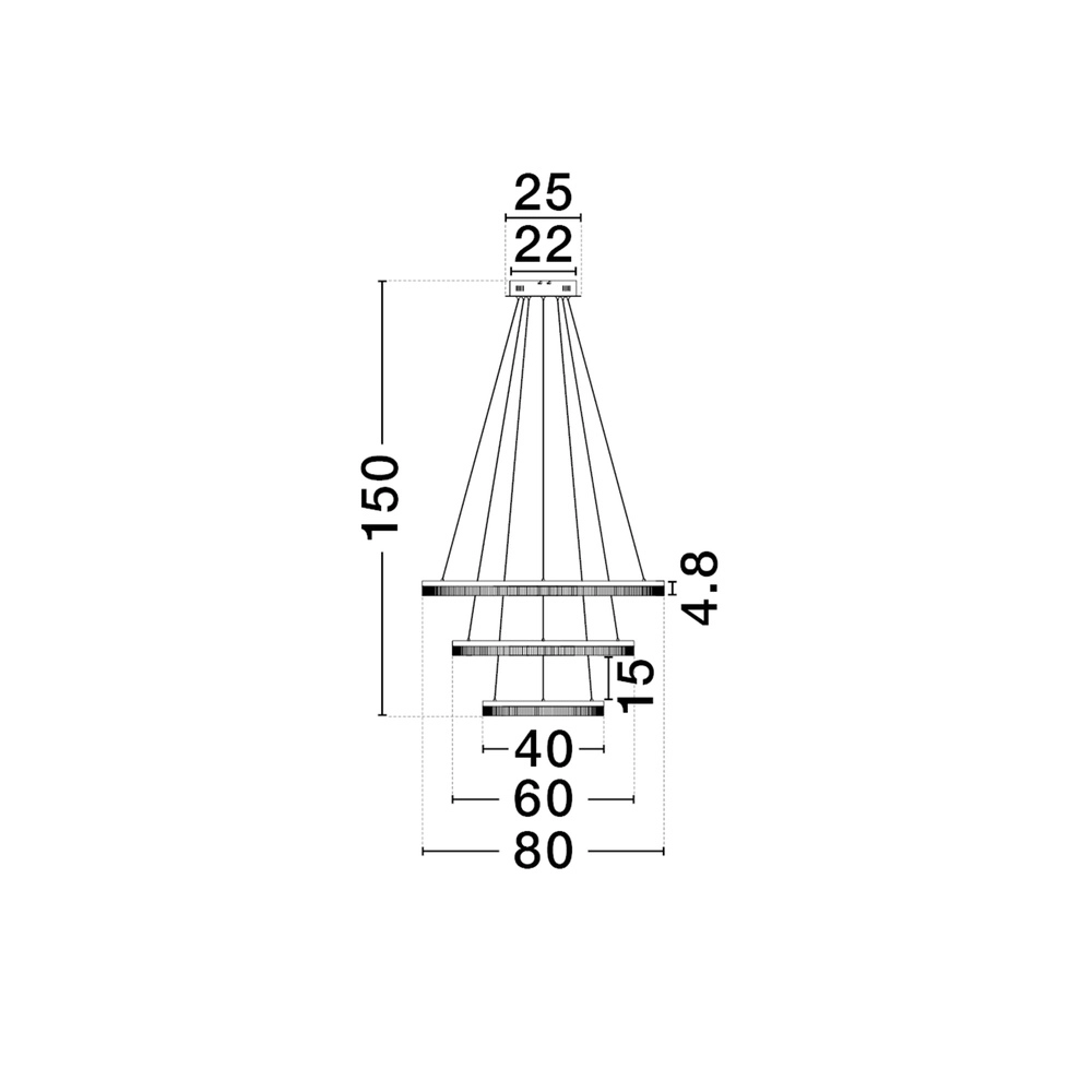 Gouden hanglamp Luana 3-lichts Lyora 5212017479679