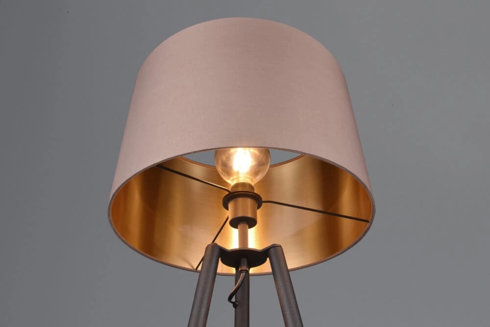 Staande vloerlamp Colette zwart met taupe kap Trio 4017807574548