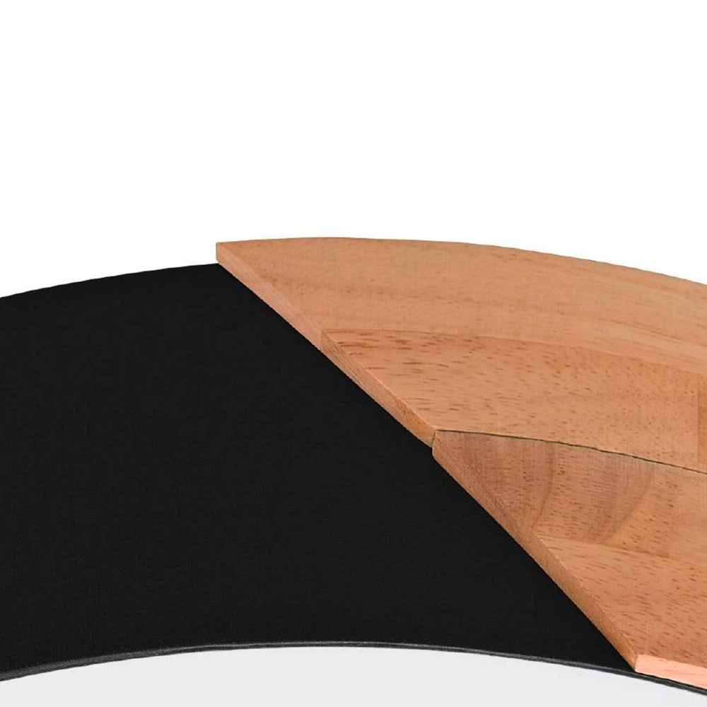 Moderne plafonniere Grimaldino zwart met hout rond Eglo 9002759993887