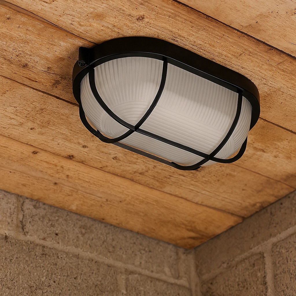 Aluminium Bullseye lamp 28cm.