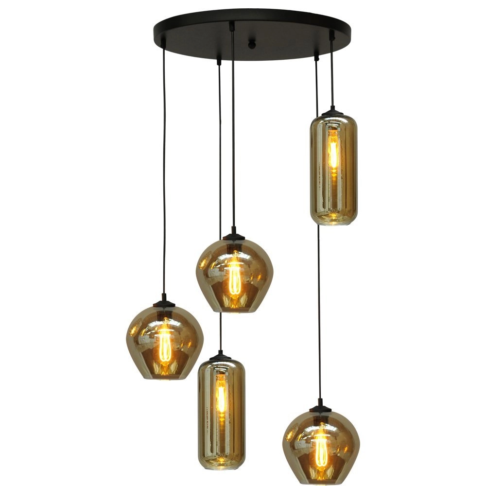 Hanglamp Quinto Smoke 5-lichts Curiosa