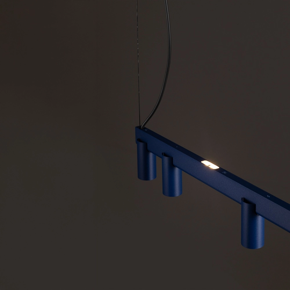 Design hanglamp Fourty 7-lichts marine blauw Lyora 5903139122931