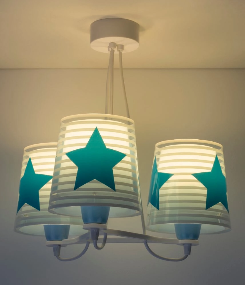 Kinderkamer hanglamp Light Feeling Star 3-lichts blauw Dalber 8420406001043