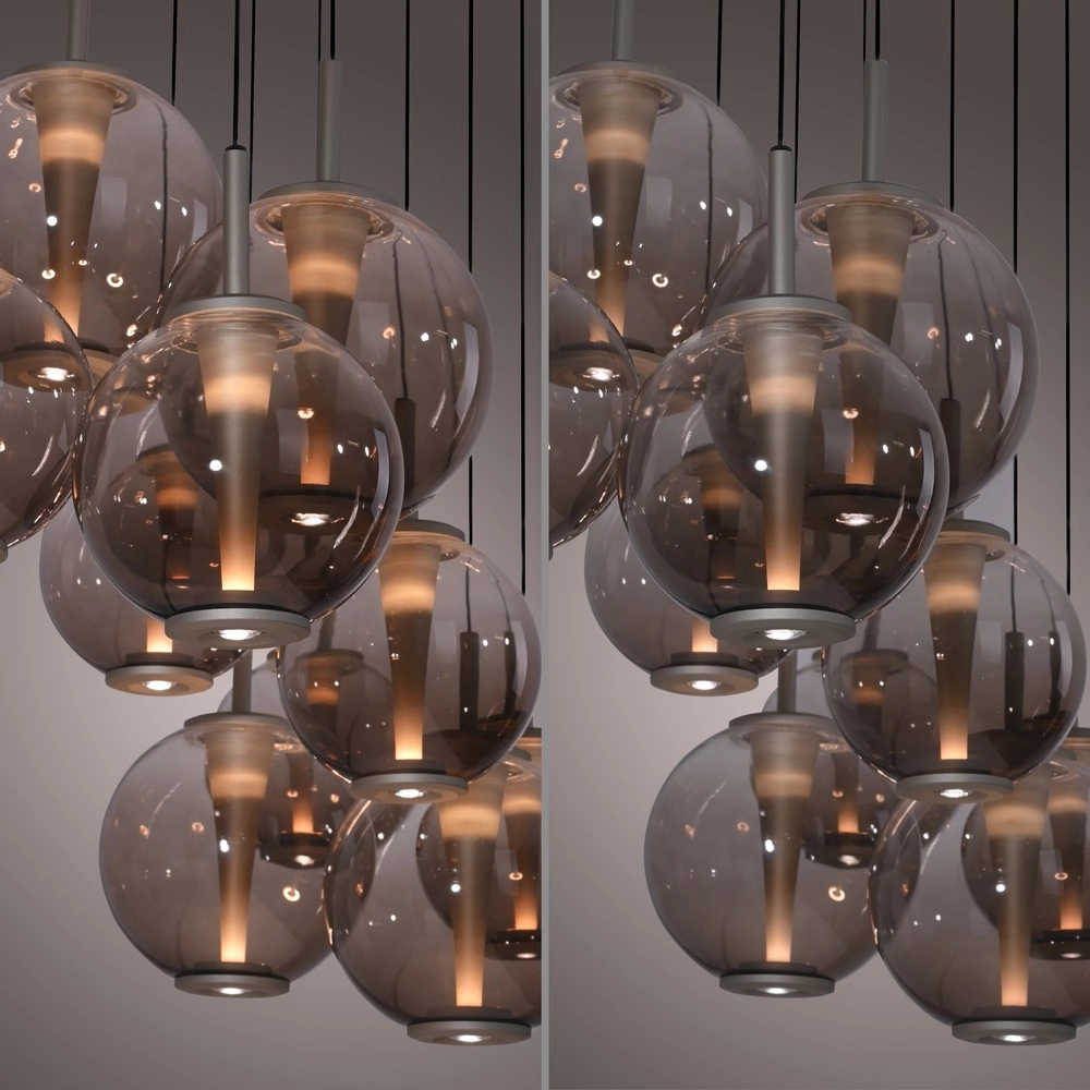 Hanglamp Pure E-Infinty bronce met amber glas Paul Neuhaus 4012248397886