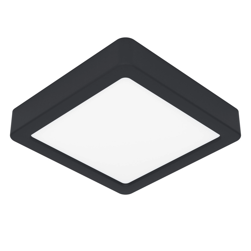 Led plafonnière Fueva 6 vierkant - zwart - 15x15cm