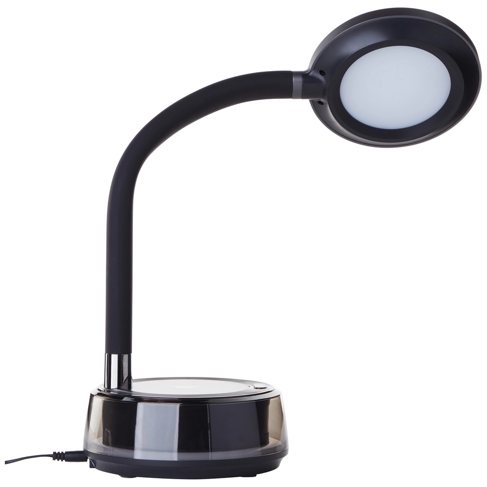 Bureaulamp Moonglow zwart met klok Brilliant 4004353460685