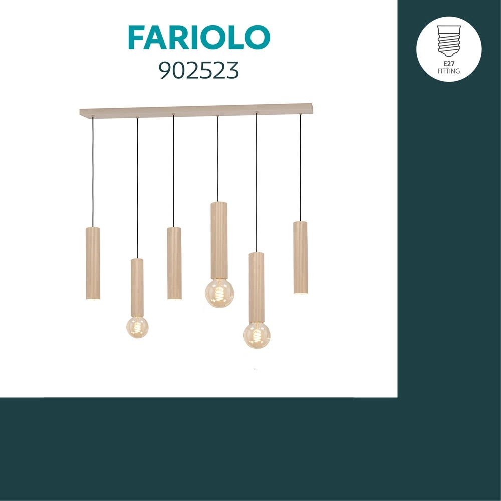 Design hanglamp Fariolo 6-lichts zand bruin recht Eglo 9008606391646