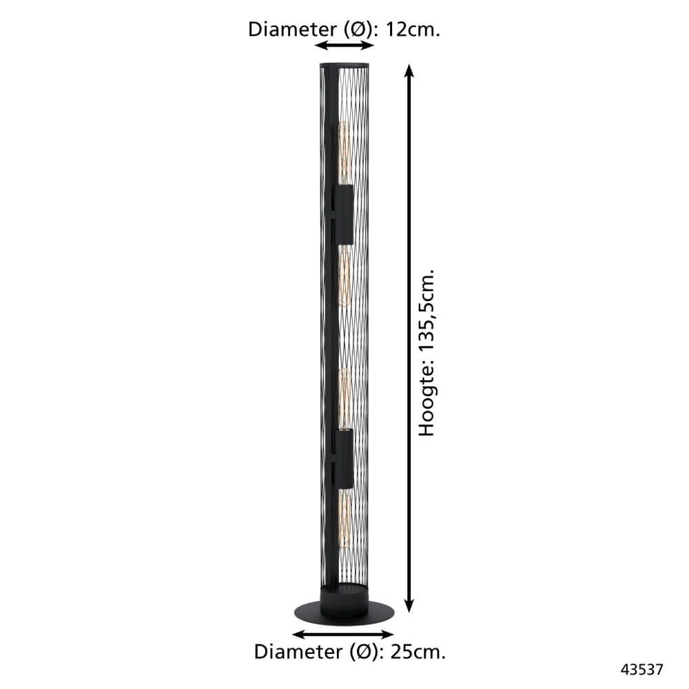 Vloerlamp Redcliffe zwart Eglo 9002759435370